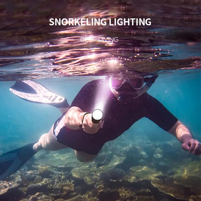 5000lm Diving Flashlight, Super Bright Underwater Diving Flashlight with 3 Modes, IP8 Waterproof Night Dive Torch 100 Meters Submersible Light