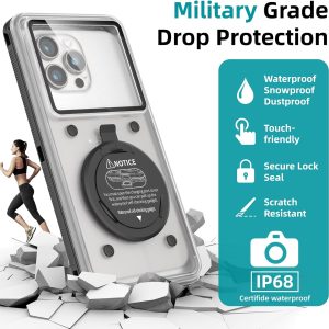 Waterproof Phone Case/Pouch,[15m/50ft] Photo&Video Self-Check Underwater Pouch Dry Bag Beach Travel Essentials Snorkeling Case for iPhone 15 14 13 11 12/Samsung S24/LG,Google/Xiaomi/Nokia/Motorola