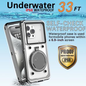 Waterproof Phone Case/Pouch,[15m/50ft] Photo&Video Self-Check Underwater Pouch Dry Bag Beach Travel Essentials Snorkeling Case for iPhone 15 14 13 11 12/Samsung S24/LG,Google/Xiaomi/Nokia/Motorola