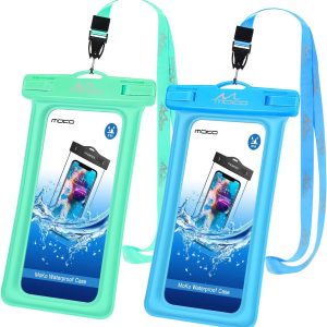 MoKo Floating Waterproof Phone Pouch 2Pack Compatible with iPhone 14 13 12 11 Pro Max X/Xr/Xs/SE 3, Samsung S21/S10/S9/S8