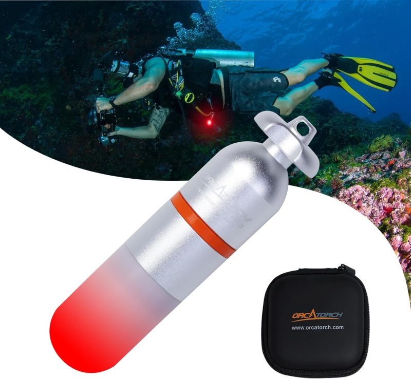 ORCATORCH SD01PRO Upgrade Bright Dive Signal Light, Submersible Beacon Mini Tank Marker Light with Constant and Flashing Modes, for Scuba Diving and Night Time Visibility (Green)