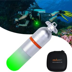 71ayrb7pOuL._AC_SL1500 ORCATORCH SD01PRO Upgrade Bright Dive Signal Light, Submersible Beacon Mini Tank Marker Light with Constant and Flashing Modes, for Scuba Diving and Night Time Visibility (Green)