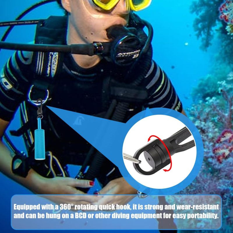 Dive Rattle Stick Aluminium Alloy Diving Shaker Non slip Diving Gear with Inner Ball Fast Release Portable Corrosion Resistant Scuba Diving Accessories