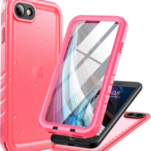 Cozycase Waterproof iPhone SE3/SE2/7/8 Case - Shockproof Full Body Protection with Built-in Screen Protector (Blue)