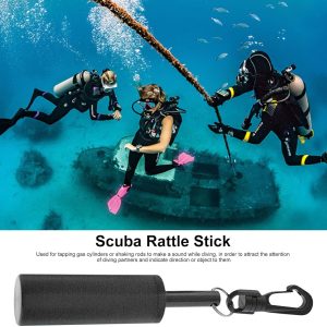 Diving Pointer - Underwater Diving Stick | Noise Maker Signal Bell Diving Stick Underwater Communication Device | Clip Aluminum Alloy Underwater Shaker for Diving Scuba