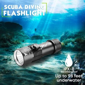 T6 Diving Flashlight - 6000 Lumens Rechargeable Scuba Dive Lights IPX8 Waterproof Underwater 98ft Led Flashlights Super Bright Submersible Torch Light for Under Water Deep Sea Snorkeling Cave at Night