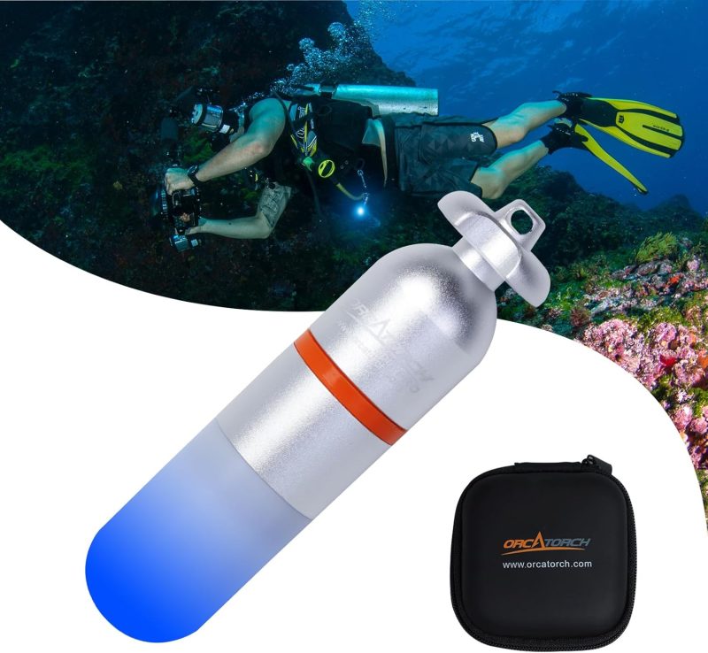 ORCATORCH SD01PRO Upgrade Bright Dive Signal Light, Submersible Beacon Mini Tank Marker Light with Constant and Flashing Modes, for Scuba Diving and Night Time Visibility (Green)