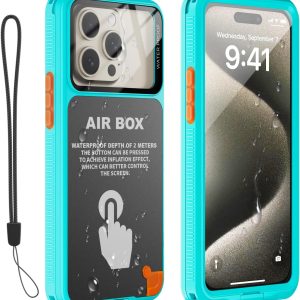 Mitywah Waterproof Case for iPhone, Underwater Snorkeling Diving Phone Case for iPhone 15 14 13 12 /15Pro 14Pro 13Pro 12Pro, HD Underwater Photography Snorkeling Case Travel Essentials Black