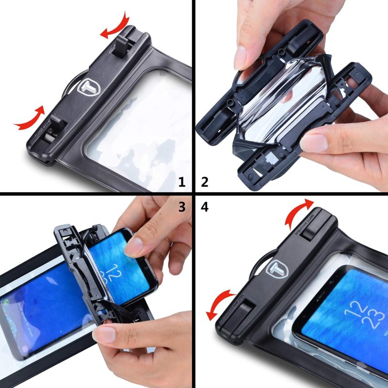 Tekcoo Waterproof Phone Case 2-Pack IPX8 Clear Pouch Dry Bag for Samsung Galaxy S24 Ultra Plus Note 20 S23 S22 S21 FE A14 A03S A15 A23 iPhone 15 14 13 12 Pro Max XR SE Moto G Stylus Power Edge 5G UW