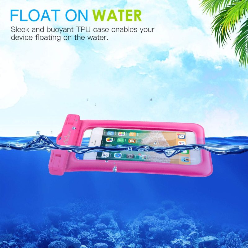 MoKo Floating Waterproof Phone Pouch 2Pack Compatible with iPhone 14 13 12 11 Pro Max X/Xr/Xs/SE 3, Samsung S21/S10/S9/S8