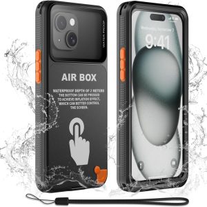 Mitywah Waterproof Case for iPhone, Underwater Snorkeling Diving Phone Case for iPhone 15 14 13 12 /15Pro 14Pro 13Pro 12Pro, HD Underwater Photography Snorkeling Case Travel Essentials Black
