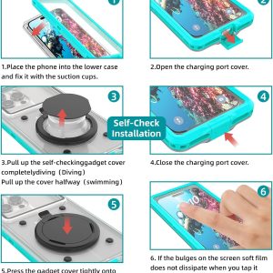 Waterproof Phone Case/Pouch,[15m/50ft] Photo&Video Self-Check Underwater Pouch Dry Bag Beach Travel Essentials Snorkeling Case for iPhone 15 14 13 11 12/Samsung S24/LG,Google/Xiaomi/Nokia/Motorola