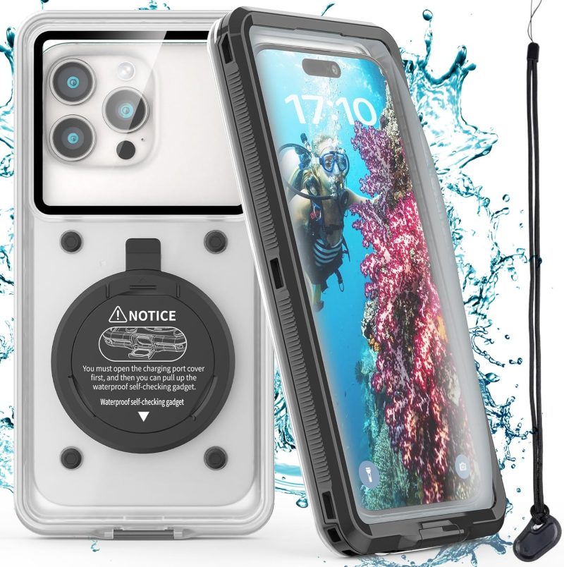Waterproof Phone Case/Pouch,[15m/50ft] Photo&Video Self-Check Underwater Pouch Dry Bag Beach Travel Essentials Snorkeling Case for iPhone 15 14 13 11 12/Samsung S24/LG,Google/Xiaomi/Nokia/Motorola