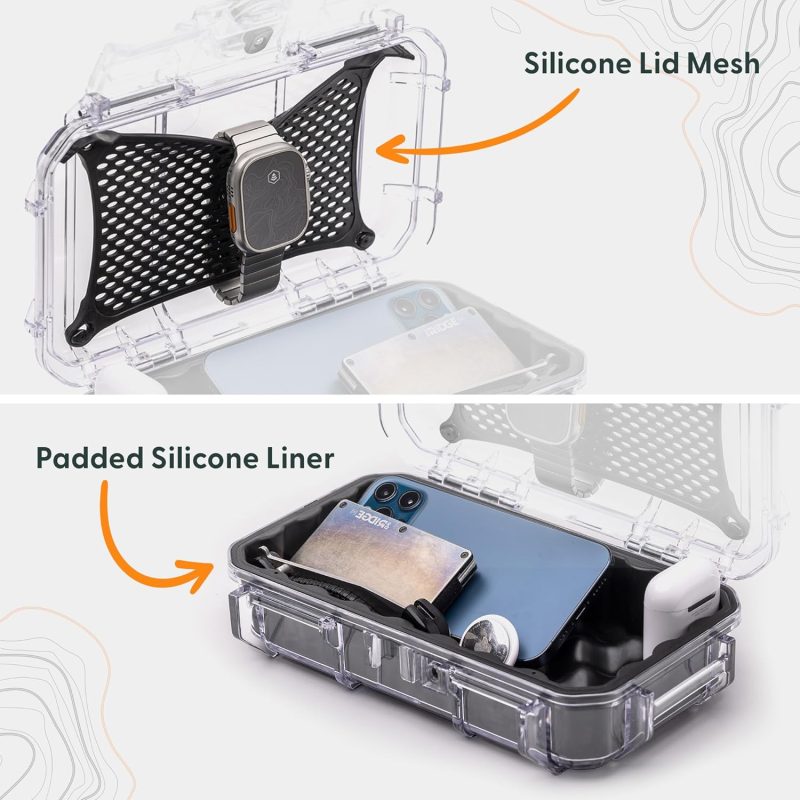 Evergreen 56 Waterproof Dry Box Protective Case - Travel Safe/Mil Spec/USA Made - for Tackle Organization of Cameras, Phones, Camping, Fishing, Hiking, EDC, Water Sports, Knives (Clear)