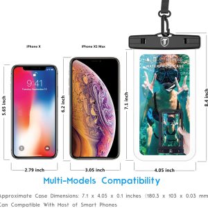 Tekcoo Waterproof Phone Case 2-Pack IPX8 Clear Pouch Dry Bag for Samsung Galaxy S24 Ultra Plus Note 20 S23 S22 S21 FE A14 A03S A15 A23 iPhone 15 14 13 12 Pro Max XR SE Moto G Stylus Power Edge 5G UW