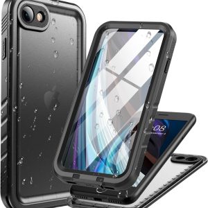 Cozycase Waterproof iPhone SE3/SE2/7/8 Case - Shockproof Full Body Protection with Built-in Screen Protector (Blue)