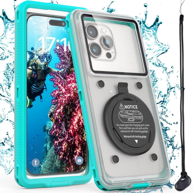 Waterproof Phone Case/Pouch,[15m/50ft] Photo&Video Self-Check Underwater Pouch Dry Bag Beach Travel Essentials Snorkeling Case for iPhone 15 14 13 11 12/Samsung S24/LG,Google/Xiaomi/Nokia/Motorola