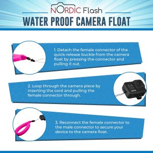 Waterproof Camera Float (2-pack) Floating Strap for GoPro Hero12, DJI Action 4, Insta360 Ace Pro, Olympus Tough TG-6, & Many More Action Cameras and Phones