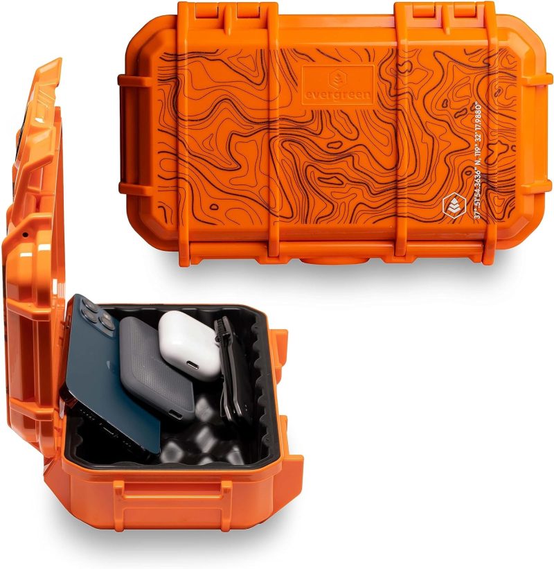 Evergreen 56 Waterproof Dry Box Protective Case - Travel Safe/Mil Spec/USA Made - for Tackle Organization of Cameras, Phones, Camping, Fishing, Hiking, EDC, Water Sports, Knives (Clear)