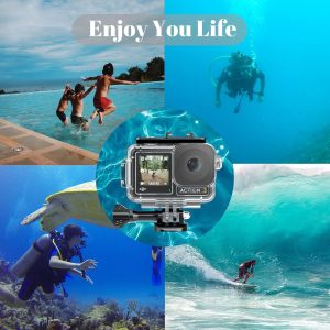 Waterproof Housing Case Cover for DJI OSMO Action 3/4, Underwater Diving Protective Shell with Bracket & Anti Fog Inserts Recycle Drying for ACTION3 Action 4, 45M