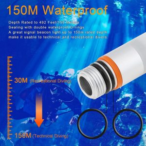 2Pcs Scuba Dive Strobe Signal Light, Mini Tank Light Night Dive Marker Light, Underwater 150M LED Flashing Safety Light Beacon Diving Light with AAA Battery (Blue)